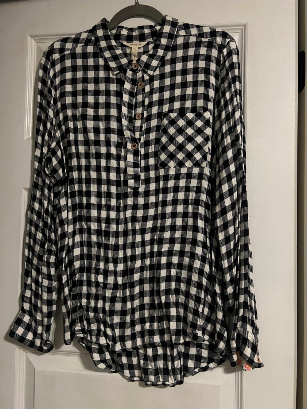 Matilda Jane Black and White Gingham Button-Front Shirt